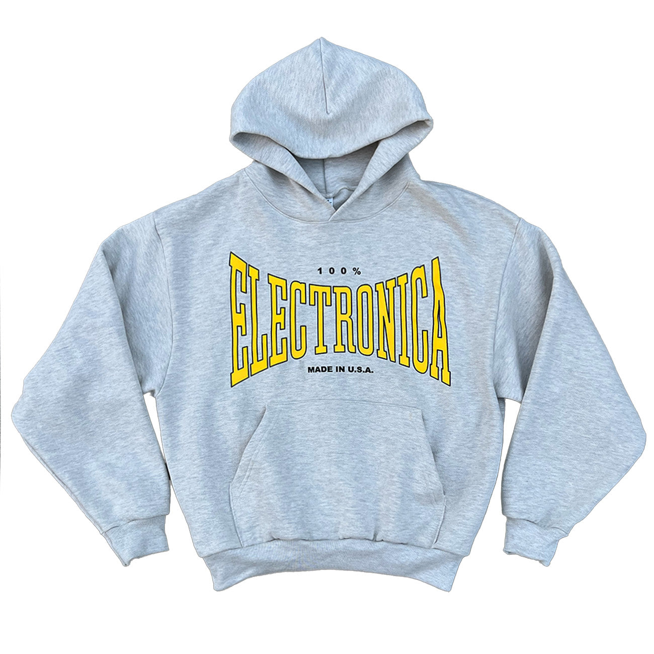 Boxing Logo Hoodie - Ash/Yellow